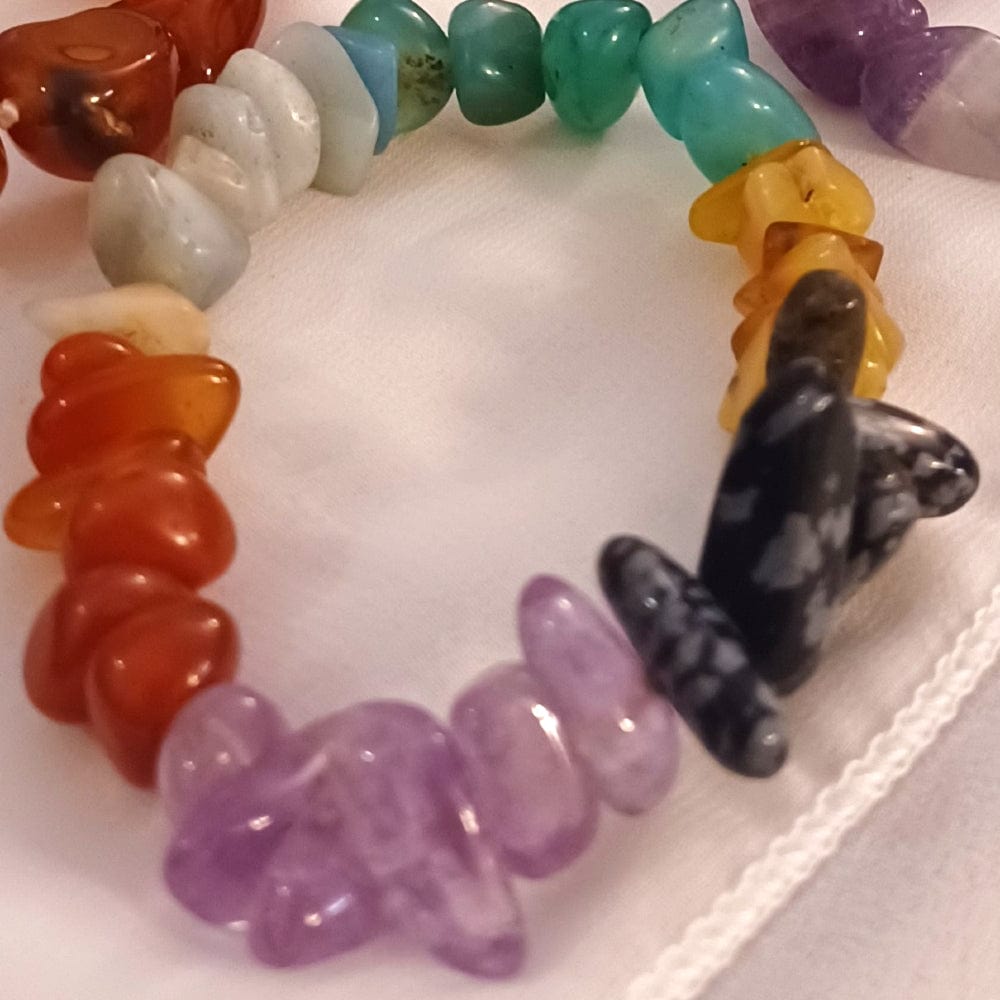 AM Crystals Plus LLC 7 Chakra Natural Stone Bracelet from Tola's Creations