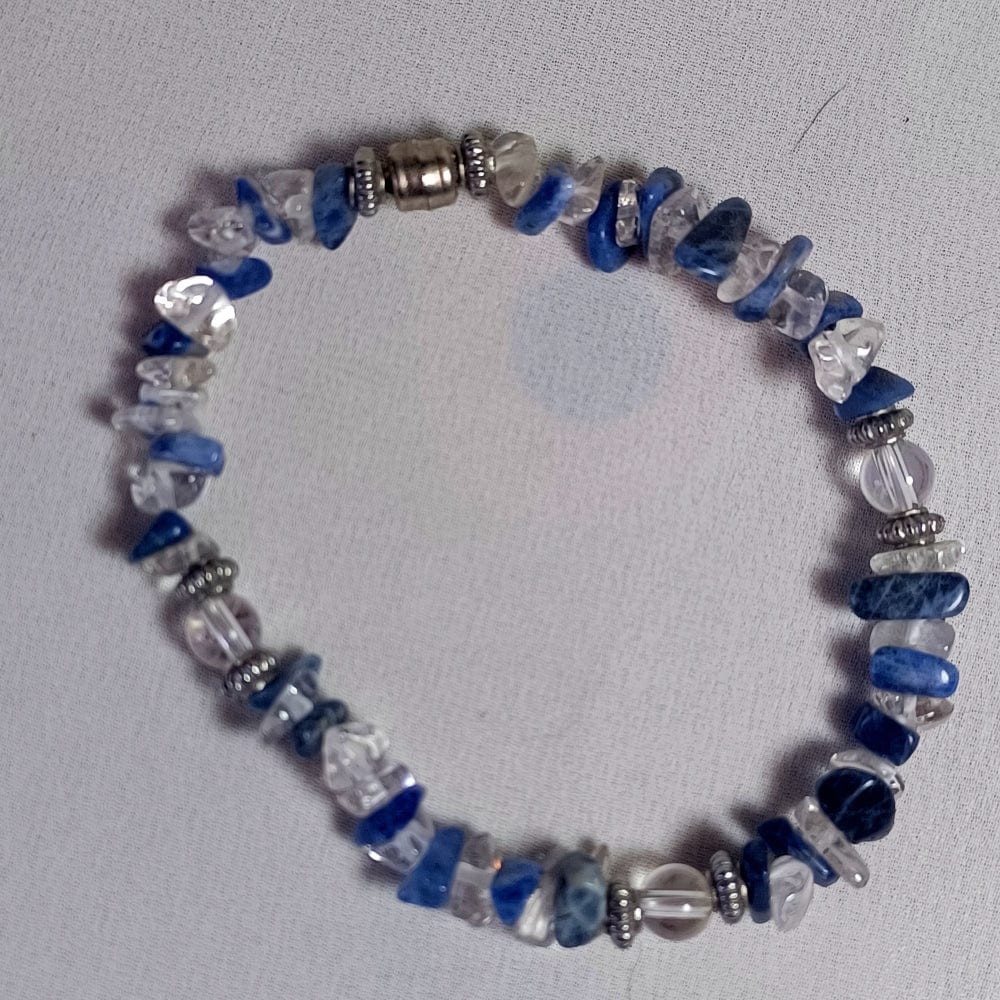 AM Crystals Plus LLC bracelet Sodalite and Clear Quartz Bracelet