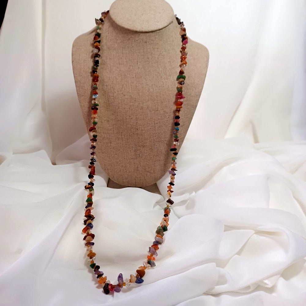 AM Crystals Plus LLC long stone necklace Long Multi Stone Necklace