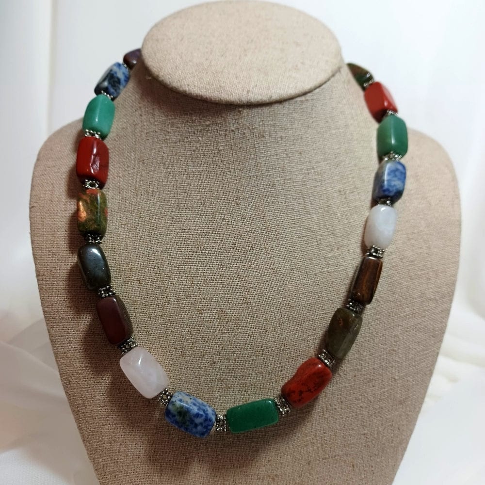 AM Crystals Plus LLC stone necklace Multi Rectangle Stone Necklace