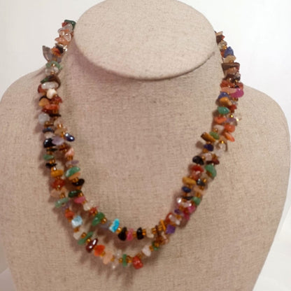 AM Crystals Plus LLC long stone necklace Long Multi Stone Necklace